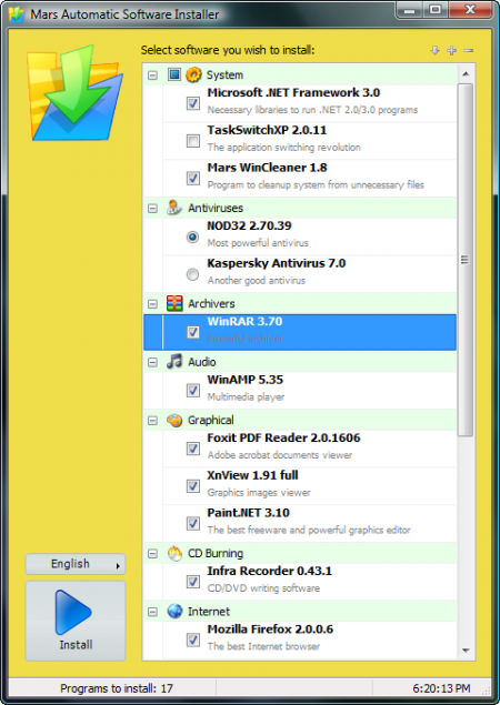 Mars Installer 1.4 (Proqramların avtomatik quraşdırması)