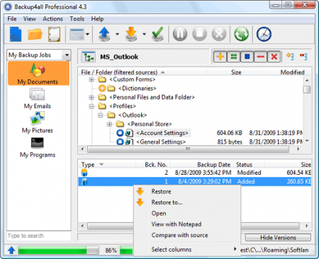 Backup4all Professional 4.5 Build 234