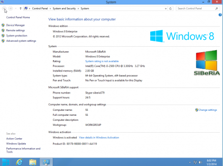 Windows 8 Enterprise (x64x32) SiBeRiA v.0.6 (2014) Eng