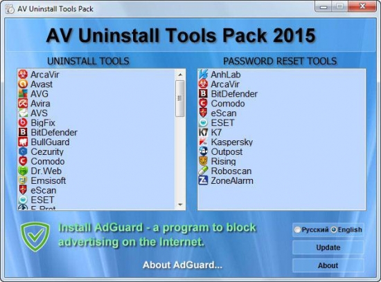 AV Uninstall Tools Pack v2015